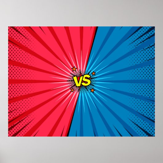 Comic book versus background, klassiek pop-art sty poster (Voorkant)