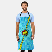 Comic book versus background, klassiek pop-art sty schort (Gedragen)