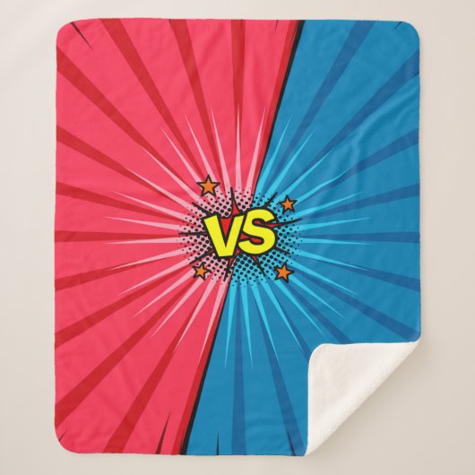 Comic book versus background, klassiek pop-art sty sherpa deken (Voorkant)