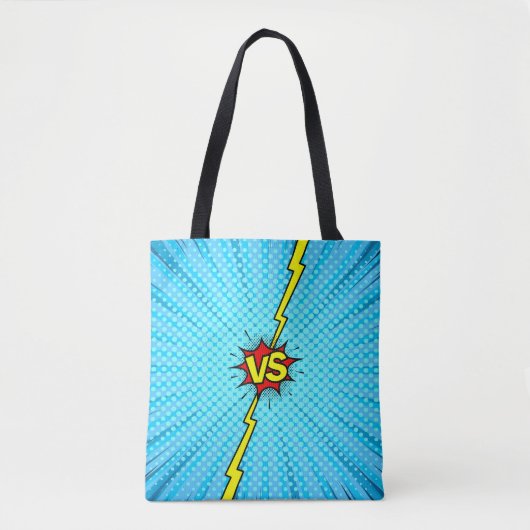 Comic book versus background, klassiek pop-art sty tote bag (Voorkant)