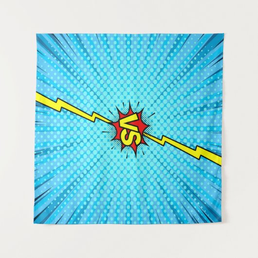 Comic book versus background, klassiek pop-art sty wandkleed (Voorkant (horizontaal))