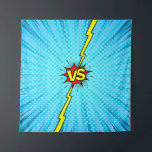 Comic book versus background, klassiek pop-art sty wandkleed<br><div class="desc">Comic book versus background,  klassieke pop-art stijl,  gevechtsintro,  halftone printtextuur strip,  boek,  achtergrond,  pop,  kunst,  strijd tegen,  superheld,  cartoon,  pictogram,  grafisch ontwerp,  bubble,  element,  action,  cool,  held,  poster,  tekst,  clash,  vintage,  illustratie,  retro, </div>