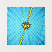 Comic book versus background, klassiek pop-art sty wandkleed (Voorkant)