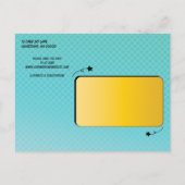 Comic Book Wedding Sla de datum op Aankondigingskaart (Achterkant)