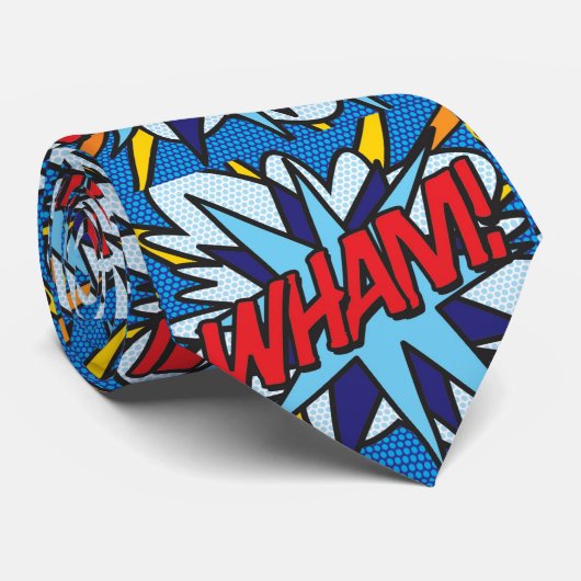 Comic Book WHAM Pop Art Superheld Stropdas (Opgerold)