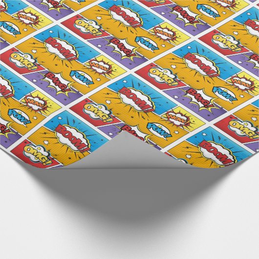Comic Book Wrapping Paper Cadeaupapier (Hoek)