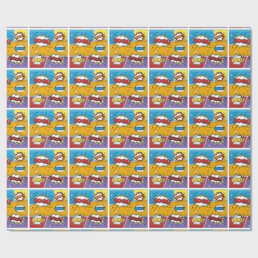 Comic Book Wrapping Paper Cadeaupapier (Vlak)