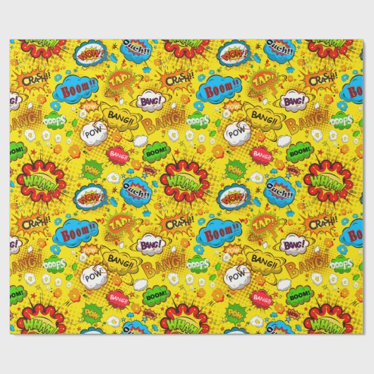 Comic Book Wrapping Paper Cadeaupapier (Vlak)