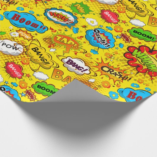 Comic Book Wrapping Paper Cadeaupapier (Hoek)