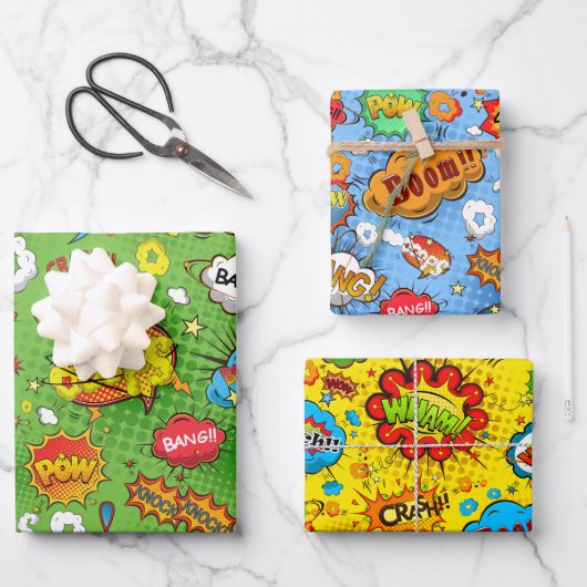 Comic Book Wrapping Paper Set (Voorkant)