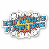 Comic Books Lover Funny Gift Sticker (Voorkant)