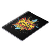 Comic boom graphics kleuren woord. notitieboek (Linkerzijde)