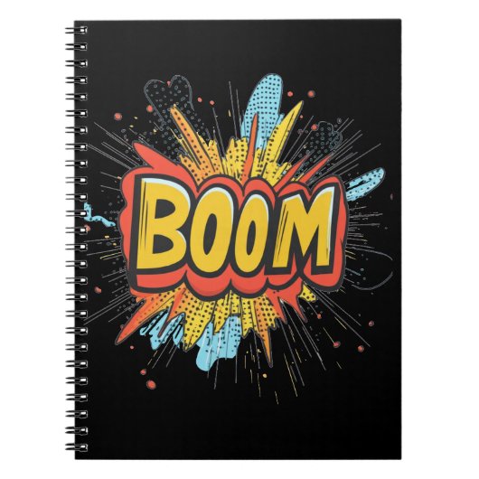 Comic boom graphics kleuren woord. notitieboek (Voorkant)