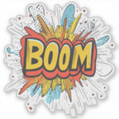 Comic boom graphics kleuren woord. sticker (Voorkant)