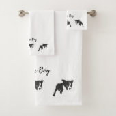Comic Boston Terrier Boston Boy  Bad Handdoek (Insitu)