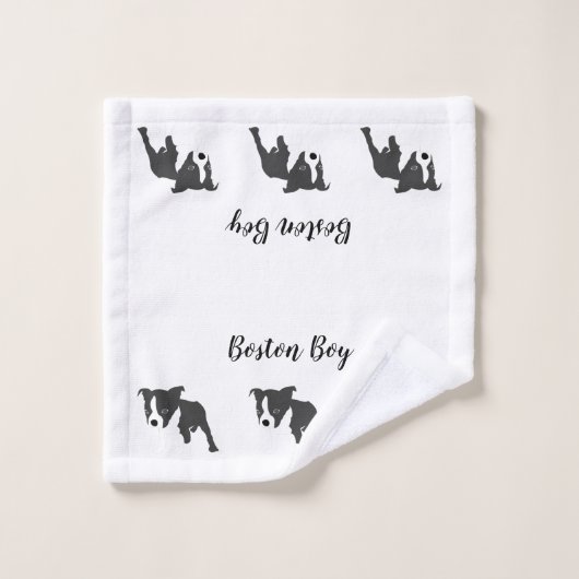 Comic Boston Terrier Boston Boy  Bad Handdoek (Wasdoekje)
