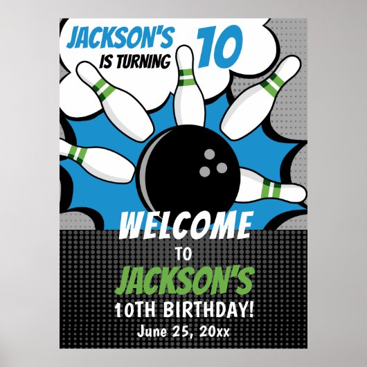 Comic Bowling party for Kids Poster (Voorkant)