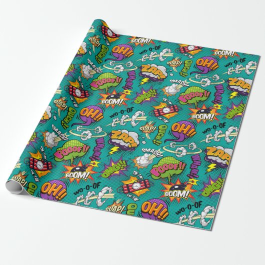 Comic Bubbles Cadeaupapier (Uitgerold)
