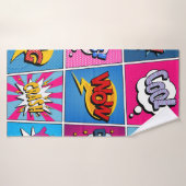 Comic Bubbles set. Expressies Bom, Cool, Pow, Oop Badhanddoek (Badhanddoek)
