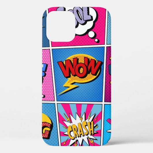 Comic Bubbles set. Expressies Bom, Cool, Pow, Oop Case-Mate iPhone Case (Achterkant)