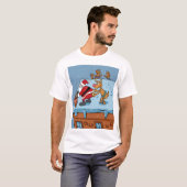 Comic cartoon Santa Claus christmas T-shirt (Voorkant volledig)