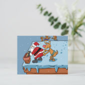 Comic cartoon Santa Claus kerst Briefkaart (Staand voorkant)