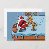 Comic cartoon Santa Claus kerst Briefkaart (Voorkant / Achterkant)
