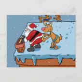 Comic cartoon Santa Claus kerst Briefkaart (Voorkant)