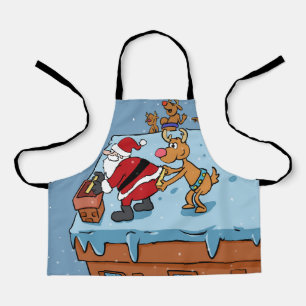 Comic cartoon Santa Claus kerst Schort