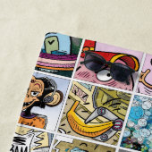 Comic Characters Grid Pattern Speech Balloon Naam Strandlaken (In situ)