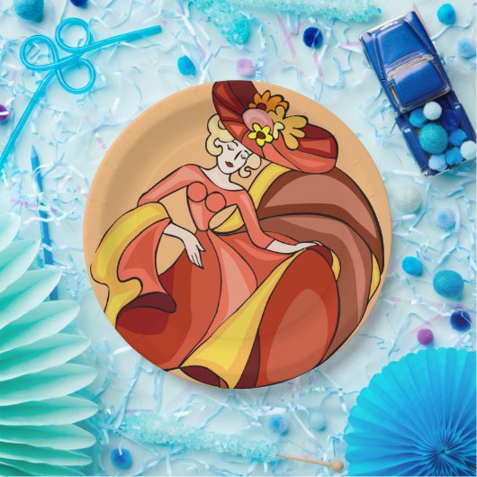 Comic Chic Dancer Character Jubileum Papieren Bordje (Feest)