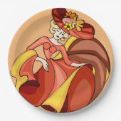 Comic Chic Dancer Character Jubileum Papieren Bordje (Voorkant)