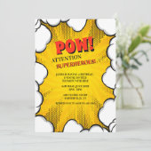 Comic Clouds-uitnodiging Kaart (Staand voorkant)