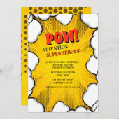 Comic Clouds-uitnodiging Kaart (Voorkant / Achterkant)