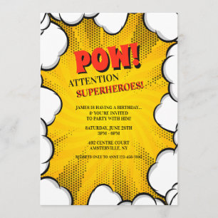 Comic Clouds-uitnodiging Kaart