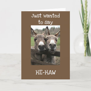 COMIC DONKEYS "OVER DE HILL" BIRTHDAY-HUMOR KAART