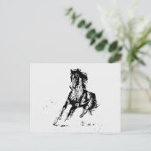 Comic Drawing Horse Briefkaart (Staand voorkant)