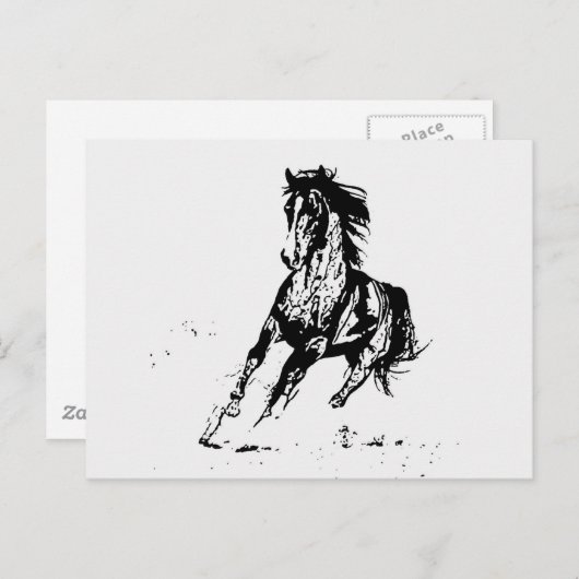 Comic Drawing Horse Briefkaart (Voorkant / Achterkant)