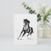 Comic Drawing Horse Briefkaart (Staand voorkant)