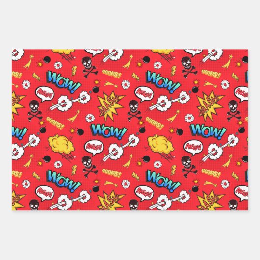 Comic Drawing patroon Inpakpapier Vel (Voorkant)