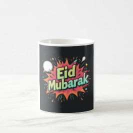 Comic Eid Mubarak Ontploffingsontwerp Koffiemok