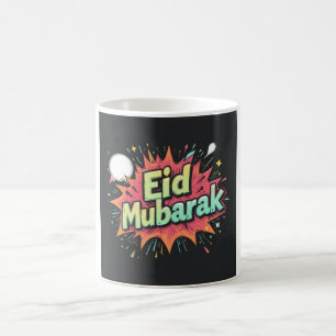 Comic Eid Mubarak Ontploffingsontwerp Koffiemok