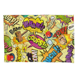 Comic Elements Kleurrijke Patroon Kussensloop