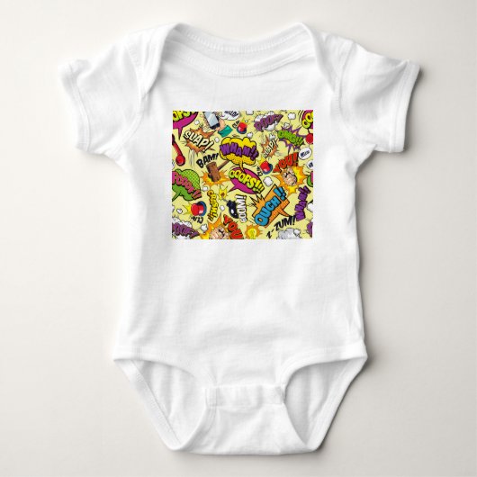 Comic Elements Kleurrijke Patroon Romper (Voorkant)
