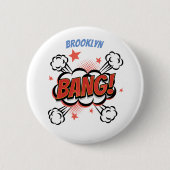 Comic explosion callout typografie kunst ronde button 5,7 cm (Voorkant)