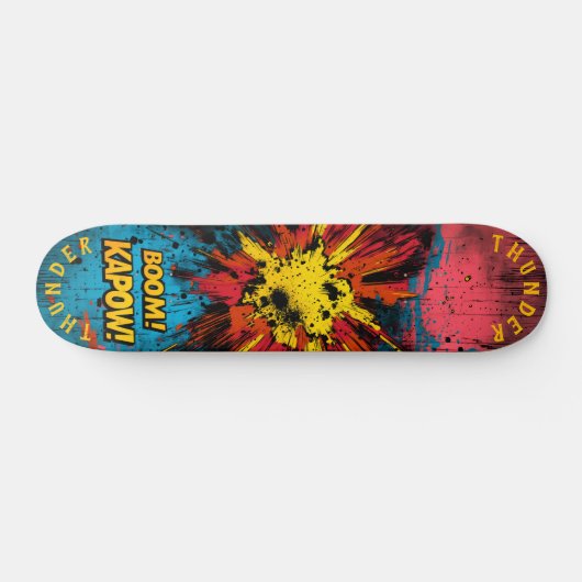 Comic Explosion Pop Art - Bold 'Boom!' & 'Kapow!' Persoonlijk Skateboard (Horizontaal)