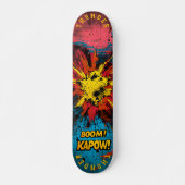 Comic Explosion Pop Art - Bold 'Boom!' & 'Kapow!' Persoonlijk Skateboard (Voorkant)