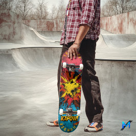 Comic Explosion Pop Art - Bold 'Boom!' & 'Kapow!' Persoonlijk Skateboard