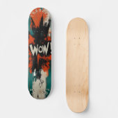 Comic Explosion Pop Art Skateboard - Bold 'WOW!' (Voorkant)