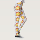 Comic Explosive Text Bubbles Patroon Leggings (Rechts)